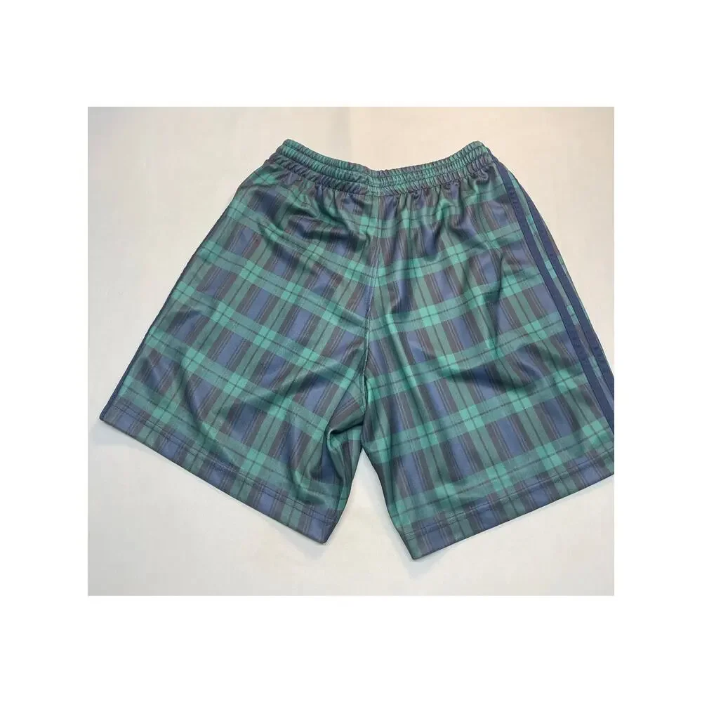 Adidas Originals Black Watch Plaid Shorts Men's Medium Green Navy Gold Trefoil - Picture 5 of 6